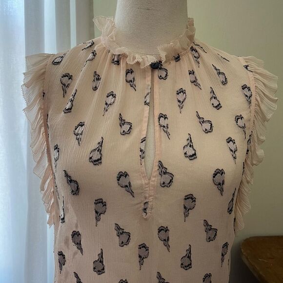 Rebecca Taylor Silk Tulip Print Top 2 - Picture 1 of 8